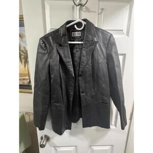 CLIO Black Leather Jacket | Shell 100% Leather Size 8